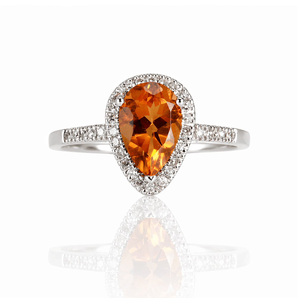 Pear-Shaped Citrine & Diamond Halo Ring in 10KWG
Gold & Silver Pawn Shop