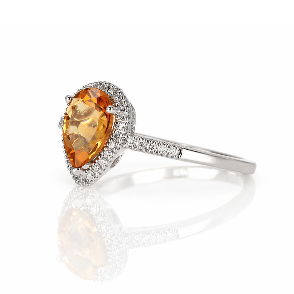 Pear-Shaped Citrine & Diamond Halo Ring in 10KWG
Gold & Silver Pawn Shop