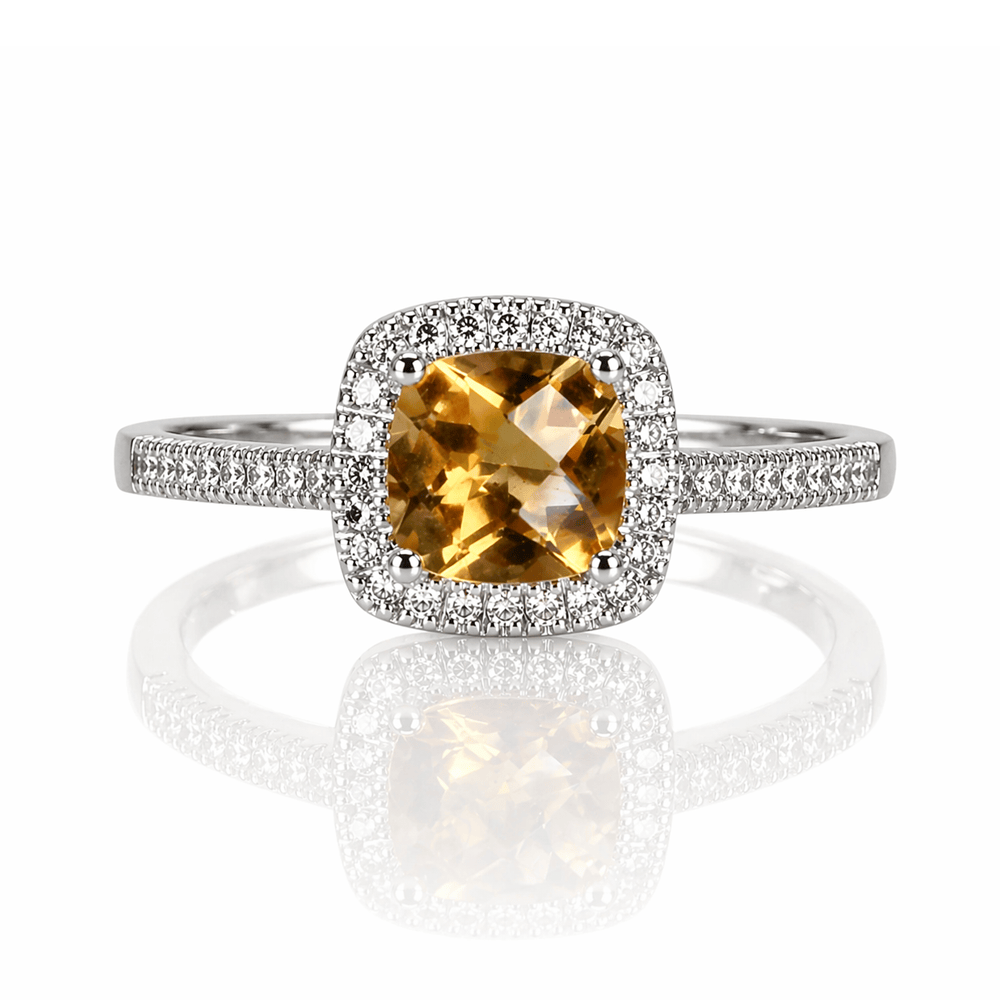Cushion-Cut Citrine & Diamond Halo Ring
Gold & Silver Pawn Shop