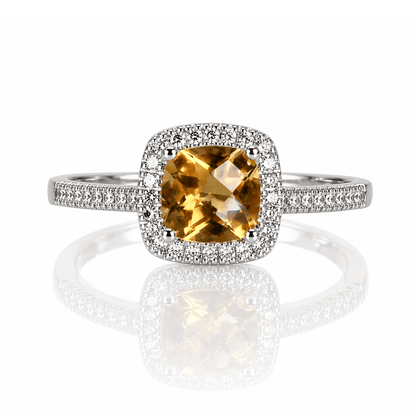 Cushion-Cut Citrine & Diamond Halo Ring
Gold & Silver Pawn Shop