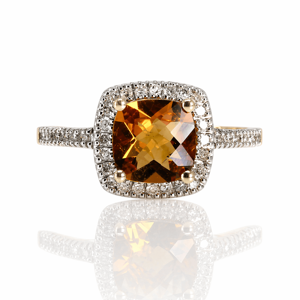 Cushion-Cut Citrine & Diamond Halo Ring
Gold & Silver Pawn Shop