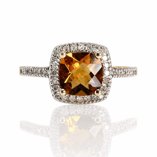 Cushion-Cut Citrine & Diamond Halo Ring
Gold & Silver Pawn Shop