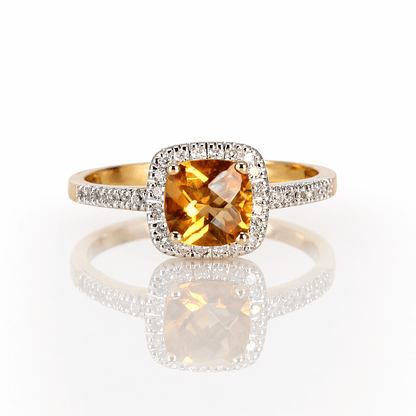 Cushion-Cut Citrine & Diamond Halo Ring
Gold & Silver Pawn Shop