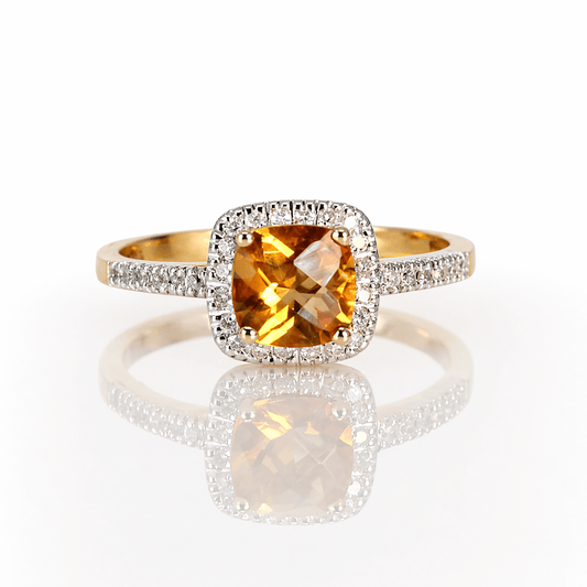 Cushion-Cut Citrine & Diamond Halo Ring
Gold & Silver Pawn Shop