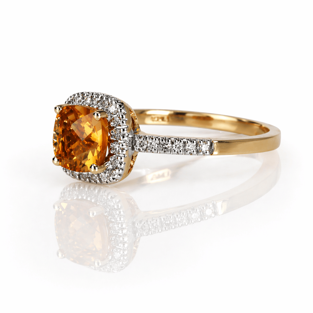 Cushion-Cut Citrine & Diamond Halo Ring
Gold & Silver Pawn Shop