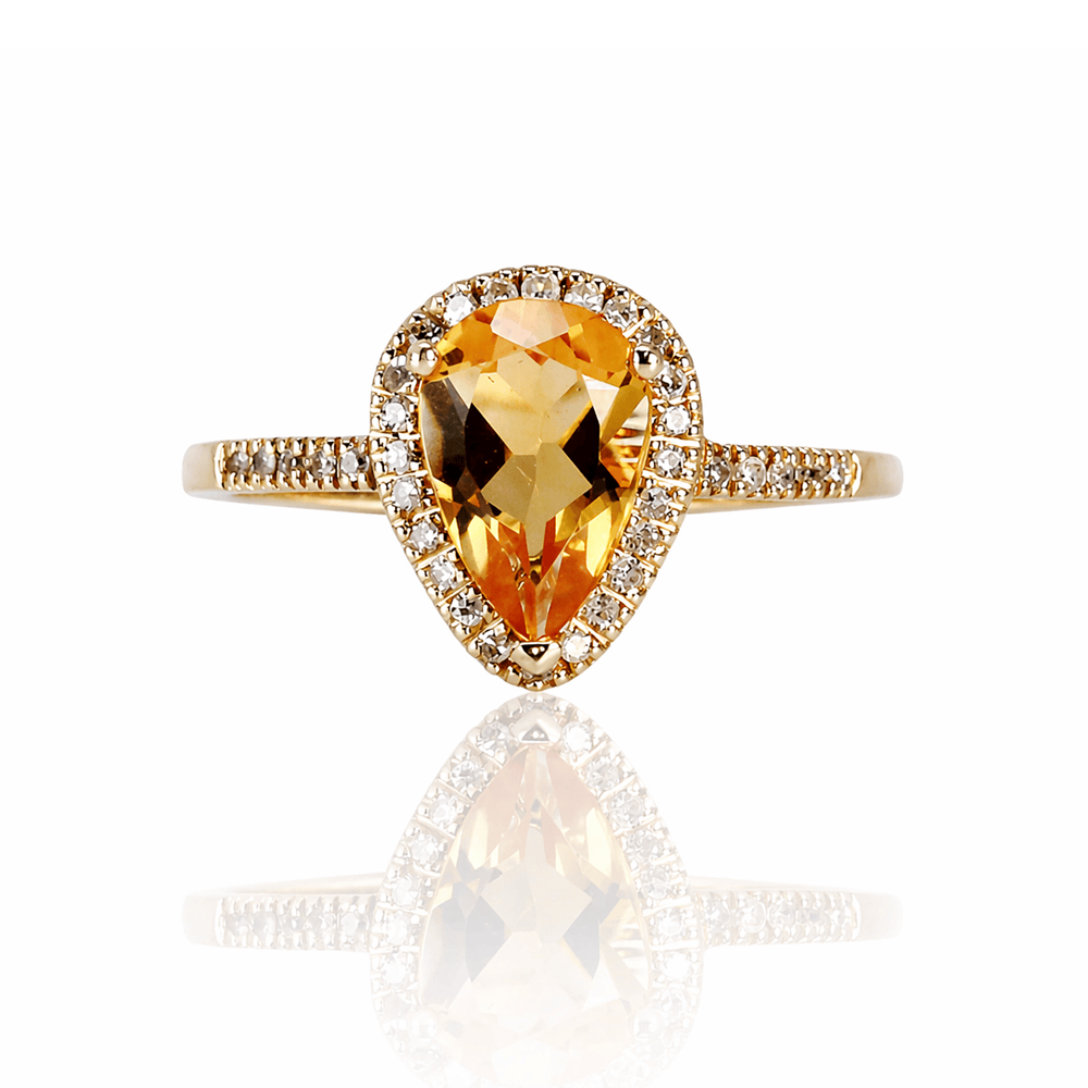 Golden Pear Citrine & Diamond Halo Ring 10KYG
Gold & Silver Pawn Shop