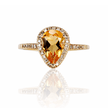 Golden Pear Citrine & Diamond Halo Ring 10KYG
Gold & Silver Pawn Shop