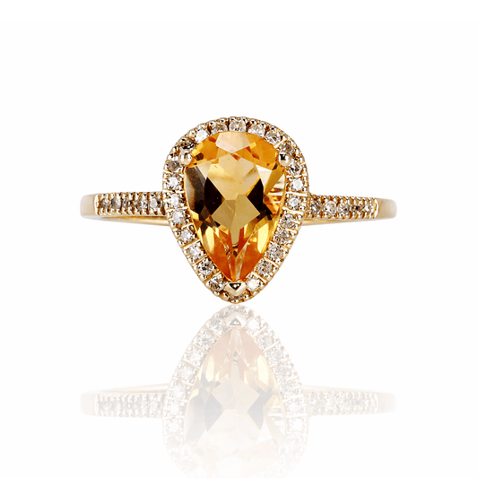 Golden Pear Citrine & Diamond Halo Ring 10KYG
Gold & Silver Pawn Shop