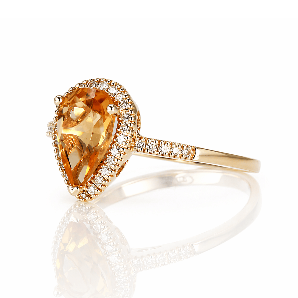 Golden Pear Citrine & Diamond Halo Ring 10KYG
Gold & Silver Pawn Shop