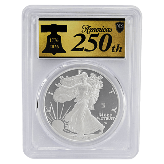1776-2026 W Eagle S$1 250th Ann. Dual Date PF70 PCGS Gold & Silver Pawn Shop
