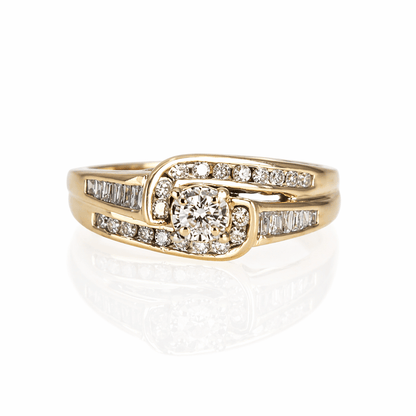 10K Diamond Swirl Band Ring Gold & Silver Pawn Shop