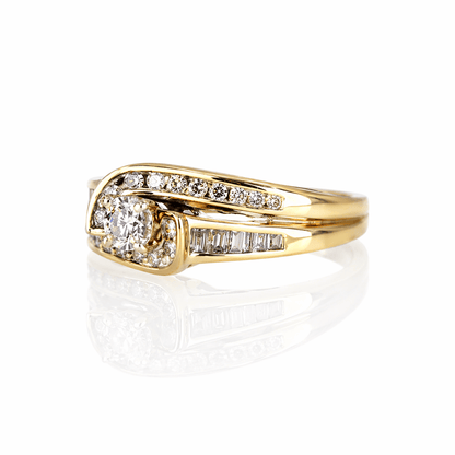 10K Diamond Swirl Band Ring Gold & Silver Pawn Shop