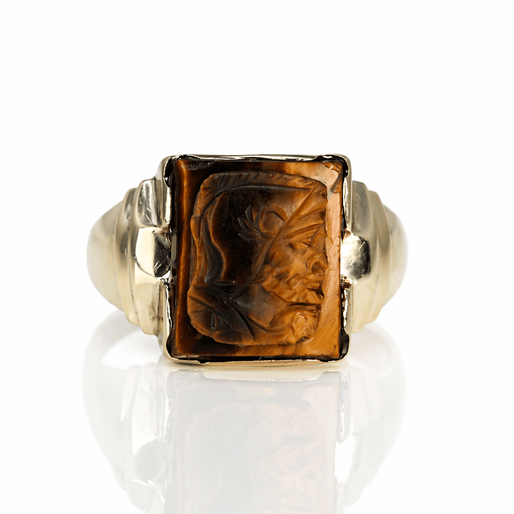 Carved Tiger’s Eye Statement Ring in 10KYG
Gold & Silver Pawn Shop