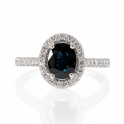 14K White Gold Oval Sapphire Diamond Halo Ring
Gold & Silver Pawn Shop