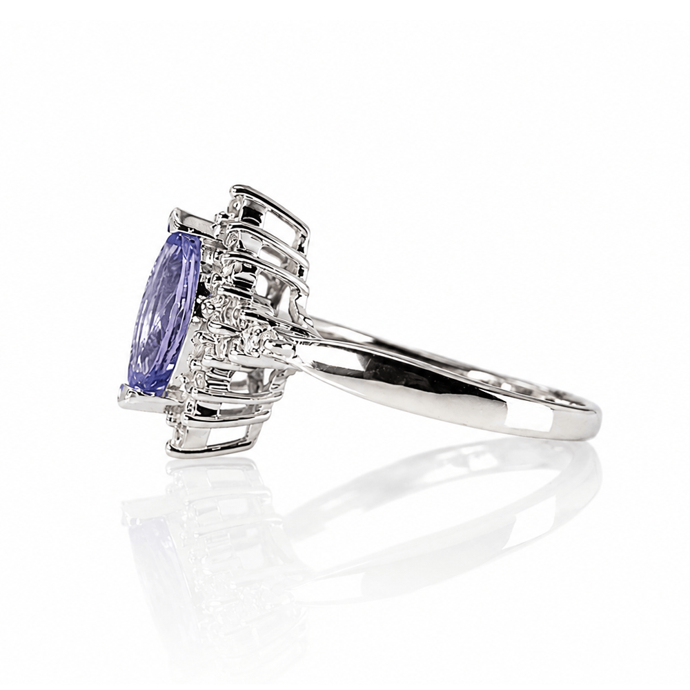 14K White Gold Marquise-Cut Purple Gemstone & Diamond Halo Ring
Gold & Silver Pawn Shop