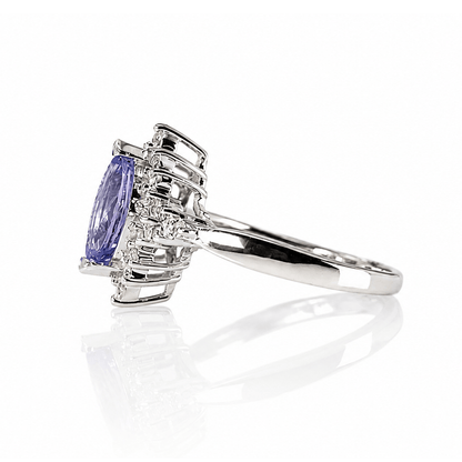 14K White Gold Marquise-Cut Purple Gemstone & Diamond Halo Ring
Gold & Silver Pawn Shop