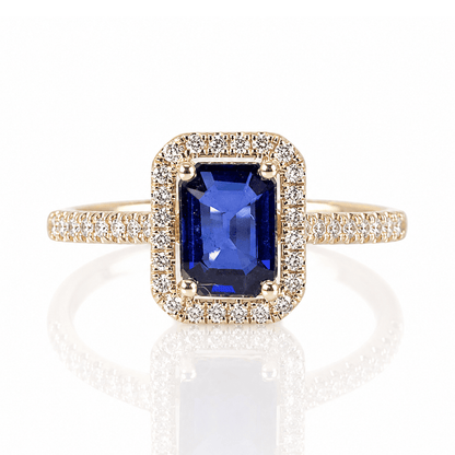 14K Yellow Gold Emerald-Cut Sapphire Diamond Halo Ring
Gold & Silver Pawn Shop