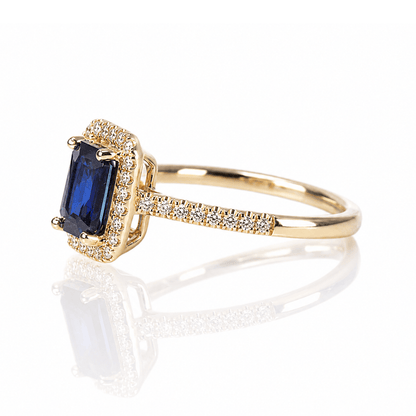 14K Yellow Gold Emerald-Cut Sapphire Diamond Halo Ring
Gold & Silver Pawn Shop