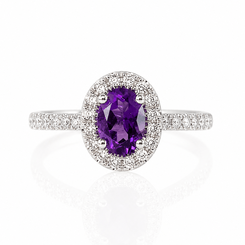 14K White Gold Amethyst & Diamond Halo Ring
Gold & Silver Pawn Shop