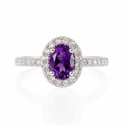 14K White Gold Amethyst & Diamond Halo Ring
Gold & Silver Pawn Shop