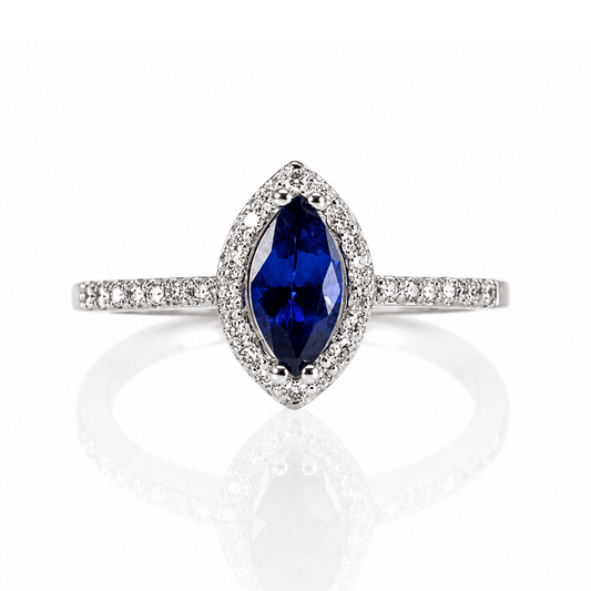 14K White Gold Marquise Sapphire Diamond Halo Ring
Gold & Silver Pawn Shop