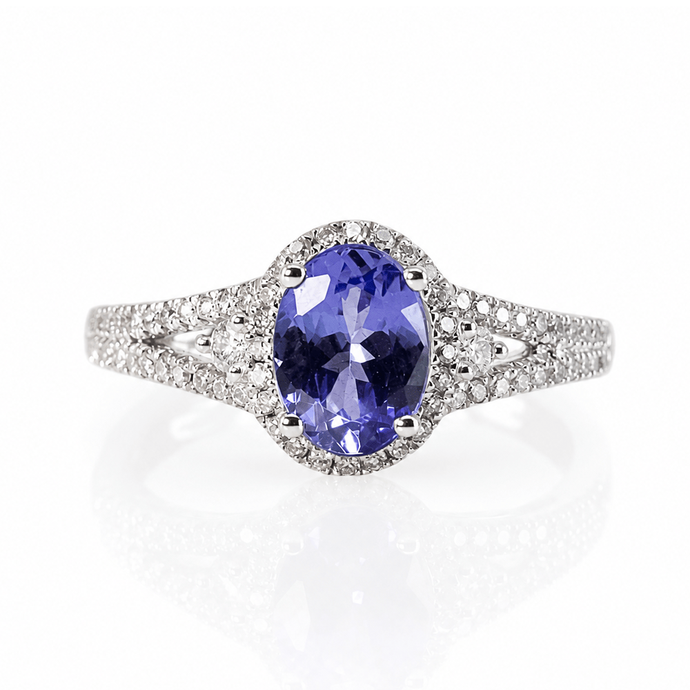 14K White Gold Tanzanite & Diamond Split Shank Halo Ring
Gold & Silver Pawn Shop