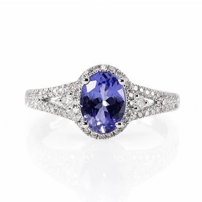 14K White Gold Tanzanite & Diamond Split Shank Halo Ring
Gold & Silver Pawn Shop