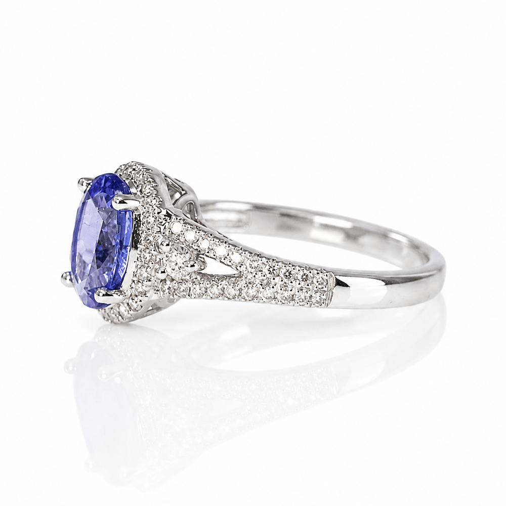 14K White Gold Tanzanite & Diamond Split Shank Halo Ring
Gold & Silver Pawn Shop