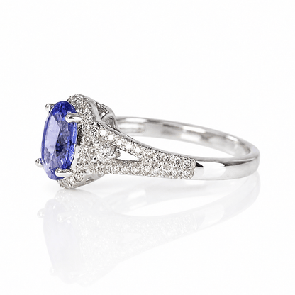 14K White Gold Tanzanite & Diamond Split Shank Halo Ring
Gold & Silver Pawn Shop
