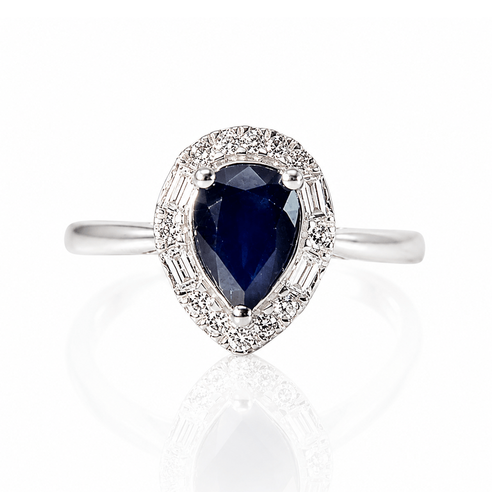 14K White Gold Pear-Cut Sapphire Halo Ring
Gold & Silver Pawn Shop