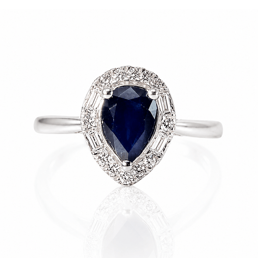 14K White Gold Pear-Cut Sapphire Halo Ring
Gold & Silver Pawn Shop
