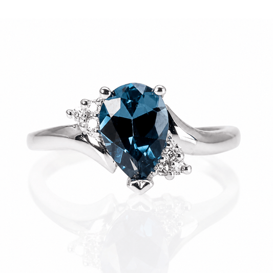 10K White Gold London Blue Topaz Diamond Accent Ring
Gold & Silver Pawn Shop