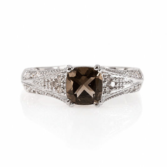 10K White Gold Smoky Quartz & Diamond Accent Ring
Gold & Silver Pawn Shop