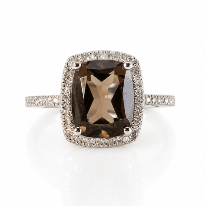10K White Gold Smoky Quartz & Diamond Halo Ring
Gold & Silver Pawn Shop