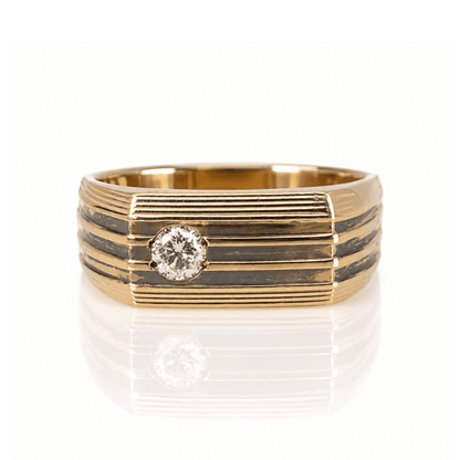 14K Yellow 9.1 G Gold Men's Diamond Band Ring Gold & Silver Pawn Shop