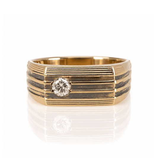 14K Yellow 9.1 G Gold Men's Diamond Band Ring Gold & Silver Pawn Shop