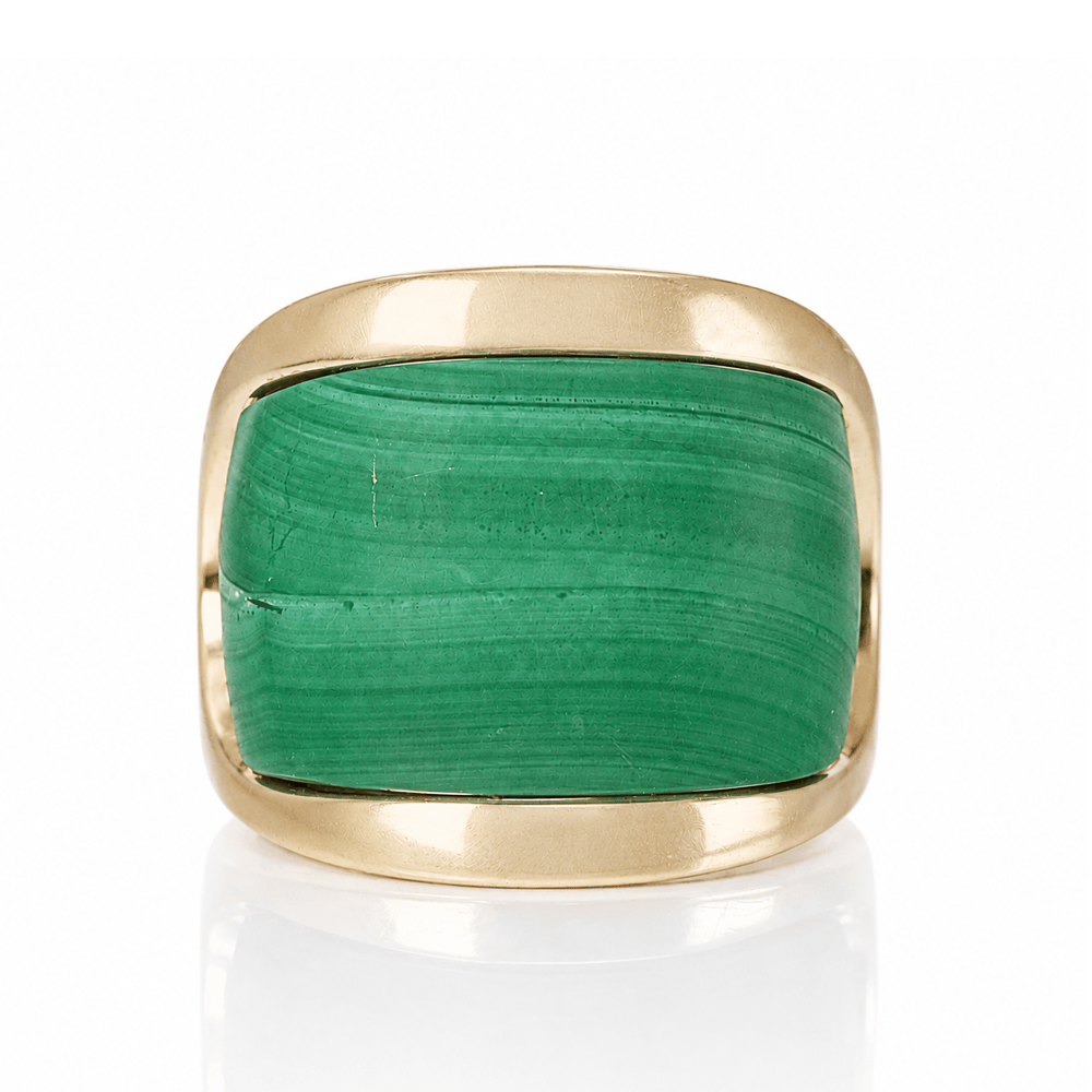 14K Yellow 12.3g Gold Green Stone Statement Ring Gold & Silver Pawn Shop