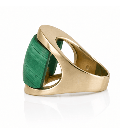 14K Yellow 12.3g Gold Green Stone Statement Ring Gold & Silver Pawn Shop