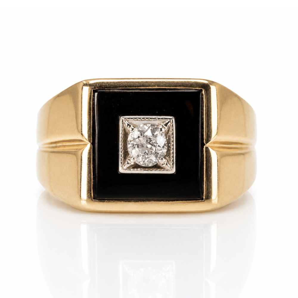 14K Yellow Gold Black Stone & Square Signet Style Ring
Gold & Silver Pawn Shop