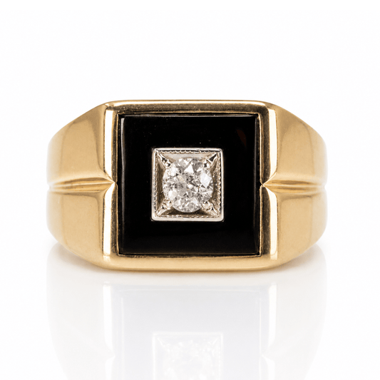 14K Yellow Gold Black Stone & Square Signet Style Ring
Gold & Silver Pawn Shop