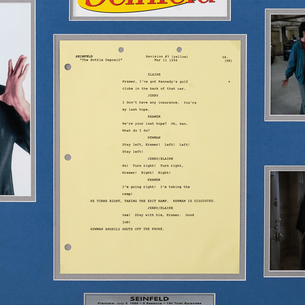Seinfeld Script Memorabilia with Michael Richards Autograph Gold & Silver Pawn Shop