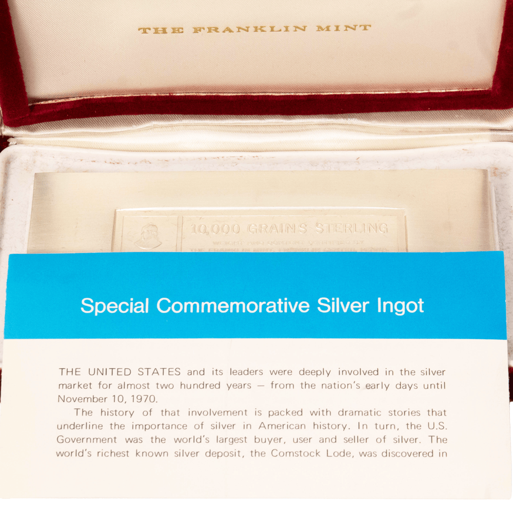 Franklin Mint 10,000 Grains Sterling Silver U.S. Treasury Commemorative Ingot
Gold & Silver Pawn Shop