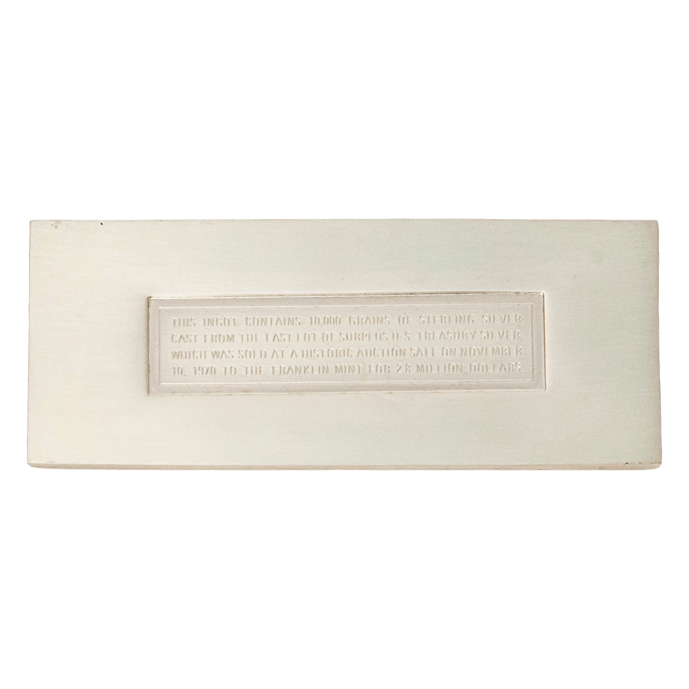 Franklin Mint 10,000 Grains Sterling Silver U.S. Treasury Commemorative Ingot
Gold & Silver Pawn Shop