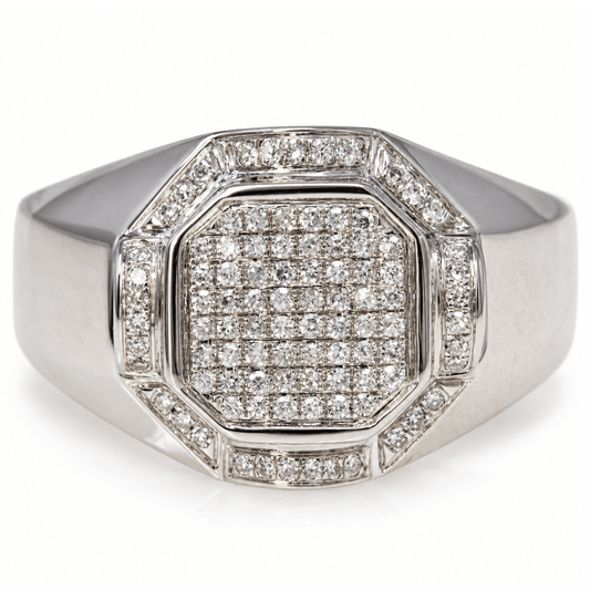 10K White Gold Men's Octagonal Diamond Cluster Ring
Gold & Silver Pawn Shop