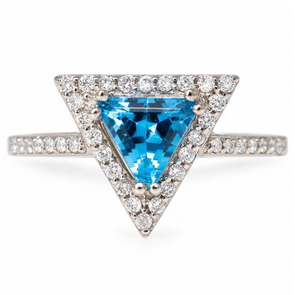 10K White Gold Trillion-Cut Blue Topaz & Diamond Halo Ring
Gold & Silver Pawn Shop