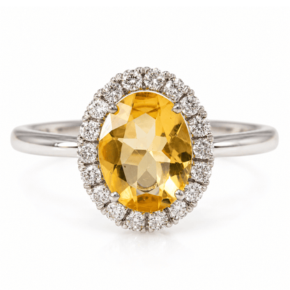 10K White Gold Oval Citrine & Diamond Halo Ring
Gold & Silver Pawn Shop