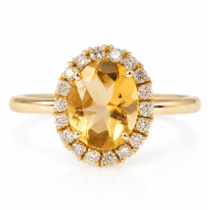 10K Yellow Gold Oval Citrine & Diamond Halo Ring
Gold & Silver Pawn Shop