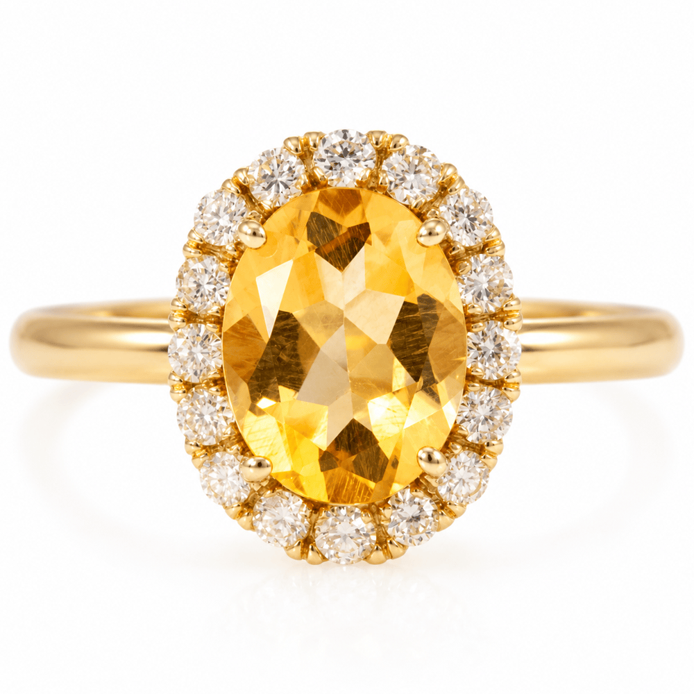 10K Yellow Gold Oval Citrine & Diamond Halo Ring
Gold & Silver Pawn Shop