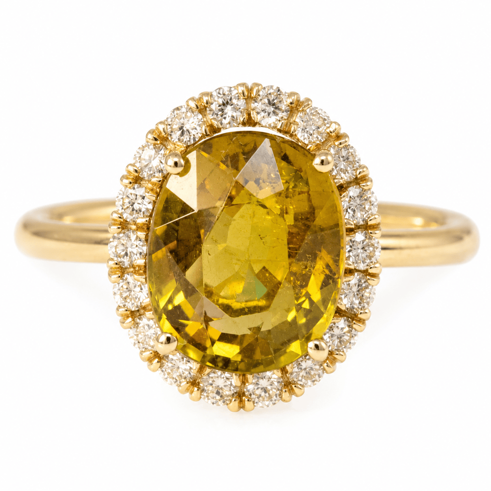 10K Yellow Gold Oval Tourmaline & Diamond Halo Ring
Gold & Silver Pawn Shop