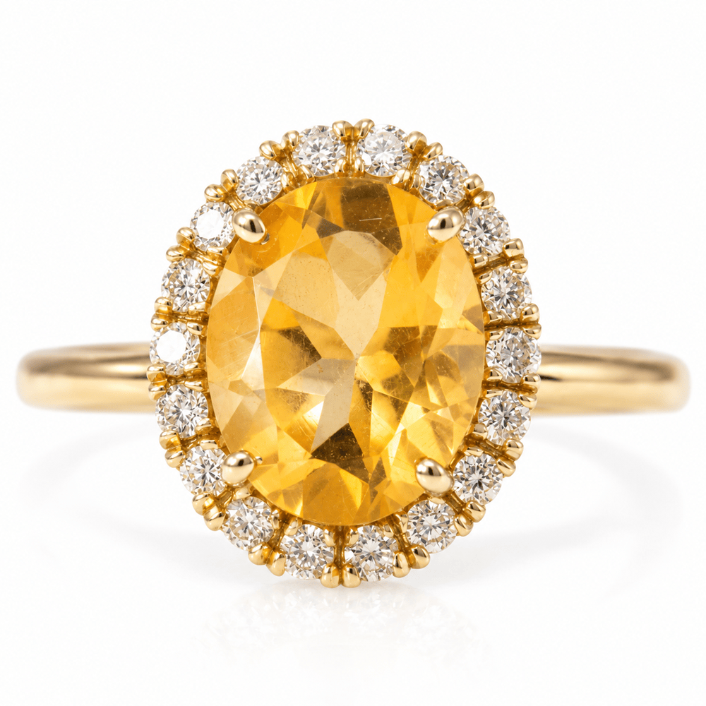 10K Yellow Gold Oval Citrine & Diamond Halo Ring
Gold & Silver Pawn Shop